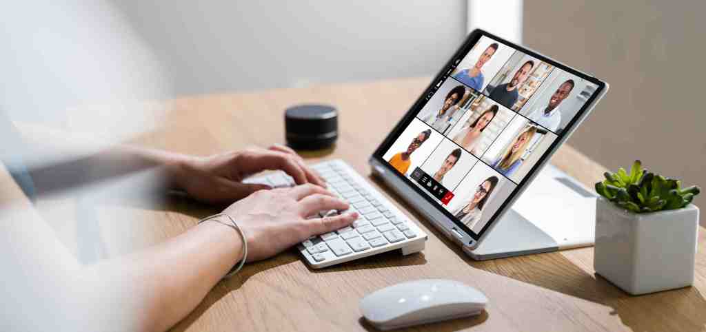 Picture of person on conference call